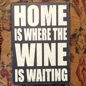 Decorative Black and White Wine Sign